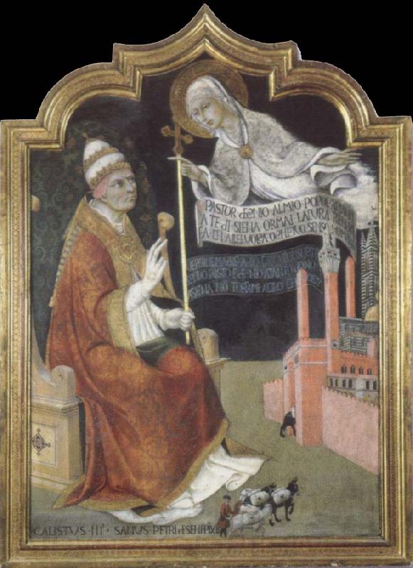SANO di Pietro The Virgin Appears to Pope Callistus lll Spain oil painting art